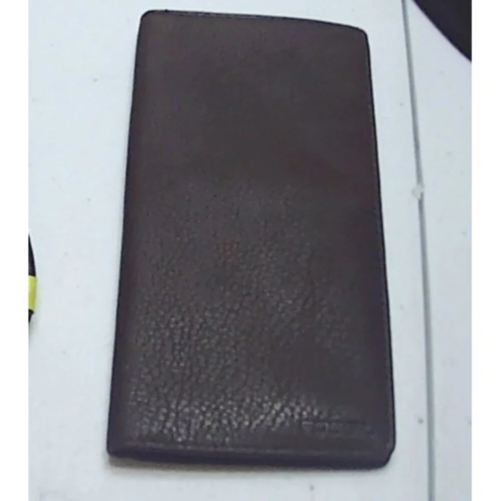 Vintage Fossil Men’s Brown Derrick Executive Long Bifold Wallet with Logo Accent